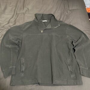 Men's Dark Green Half-Zip Sweater